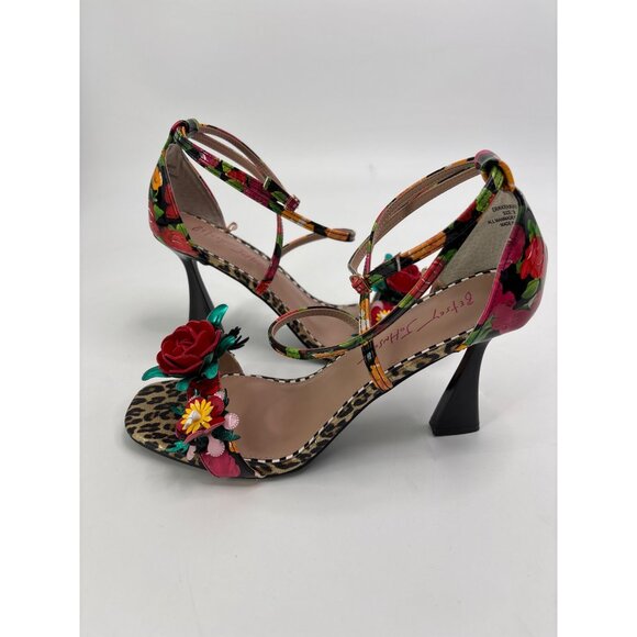 Betsey Johnson Erikk Floral Animal Print Strappy Heel Sandals Size 8.5 NWOB - Picture 3 of 6